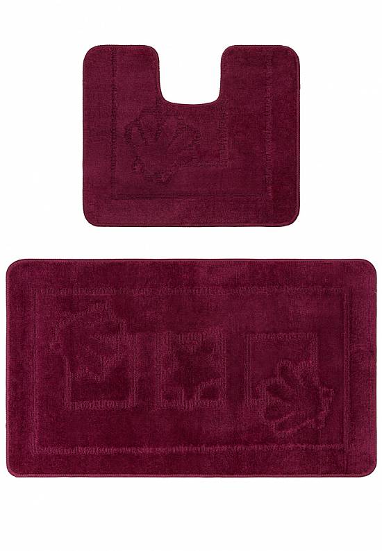 Бордово-фиолетовый комплект ковриков для ванной и туалета Maritime-2 2576 Aubergine BQ