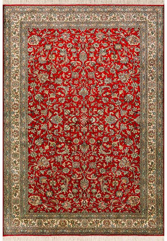 Шелковый ковер ручной работы из Индии 243808-Afshar red/green