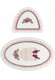 дизайн комплекта ковриков для ванной Confetti Bath Bella Bird Cage 01 Pink