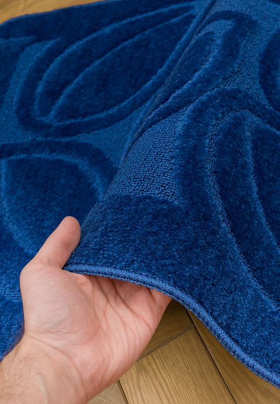 Синий коврик для ванной Flora 2582 D.Blue