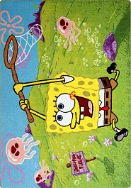 дизайн ковра Confetti Kids Sponge Bob Jellyfish Fields-01 Green