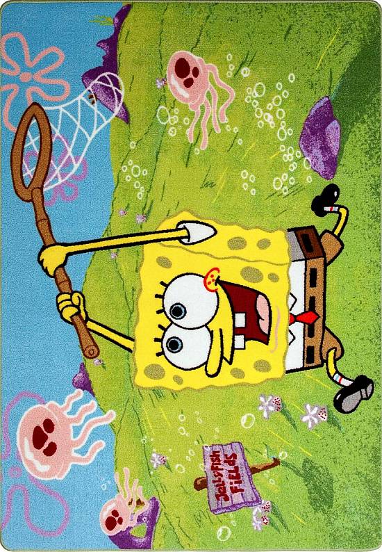 Детский ковер с ворсом Sponge Bob Jellyfish Fields-01 Green