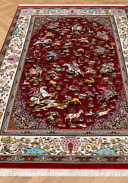 ковер в перспективе против ворса Ottoman Silk Shekargah-Modern Red