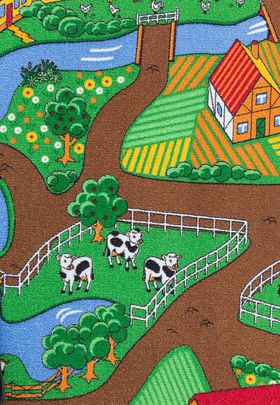 Двухсторонний детский игровой коврик DUO City Grey+Farm