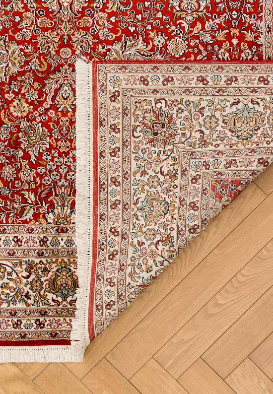 Шелковый ковер ручной работы из Индии 242882-Afshar red/beige