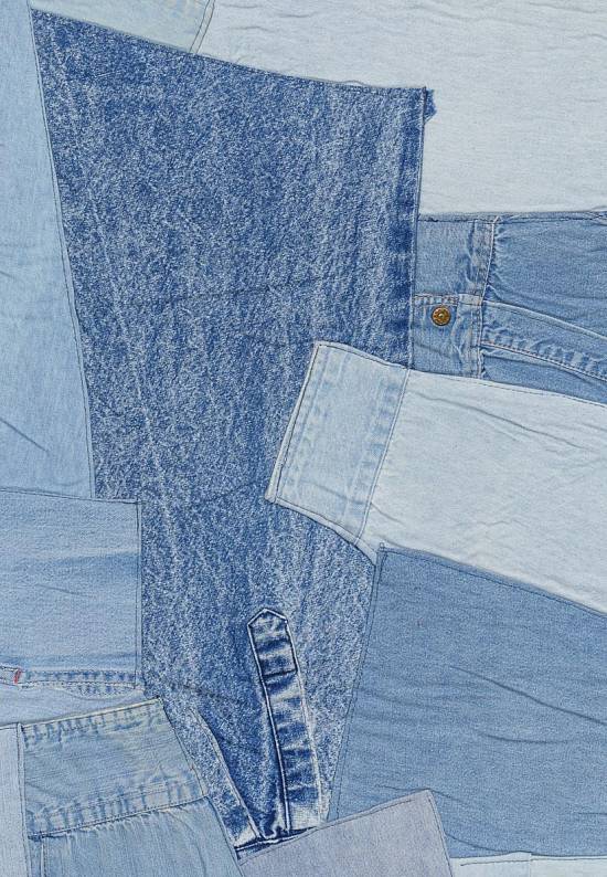 Ковер пэчворк ручной работы из джинсы Jacket-Natural