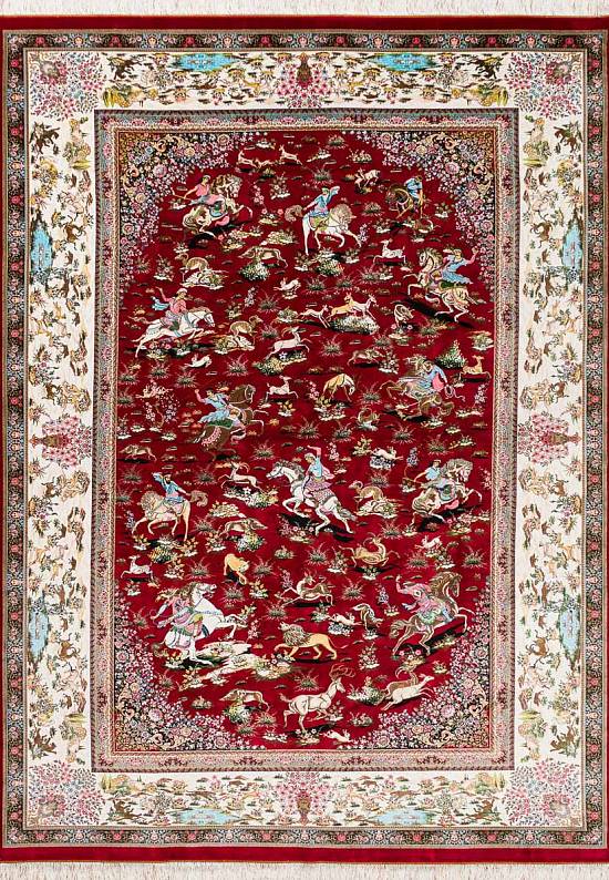 Иранский классический ковер Shekargah-Modern Red