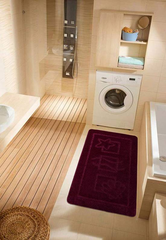 Бордово-фиолетовый коврик для ванной Maritime 2576 Aubergine