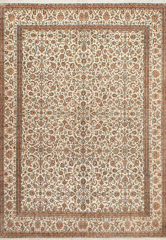 Шелковый ковер ручной работы из Индии 243489-Afshar beige/brown
