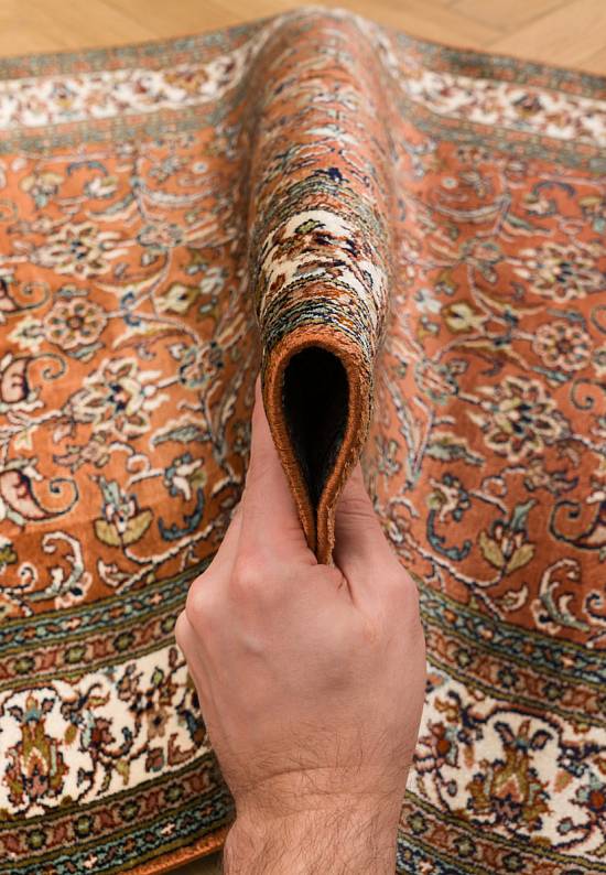 Шелковый ковер ручной работы из Индии 244158-Afshar rust/beige